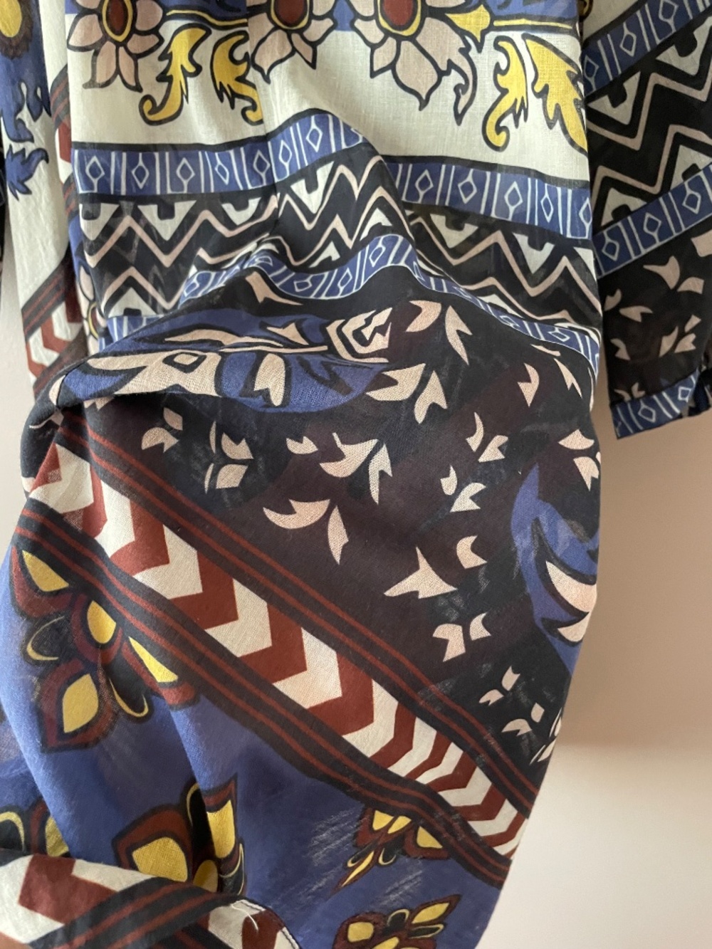 Carolina K Amala Dress Blue Print Organic Gauzy Cotton size S NWT - Picture 6 of 9